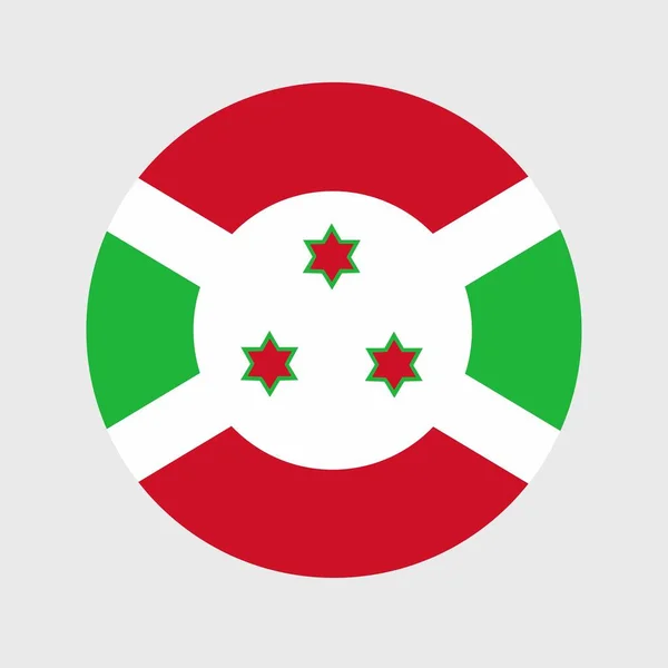 Vektorillustration Einer Flachen Runden Form Der Burundischen Flagge Offizielle Nationalflagge — Stockvektor