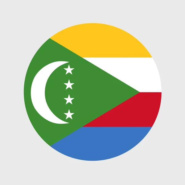 Ilustración Vectorial Forma Plana Redonda Bandera Comoras Bandera Nacional Oficial — Archivo Imágenes Vectoriales