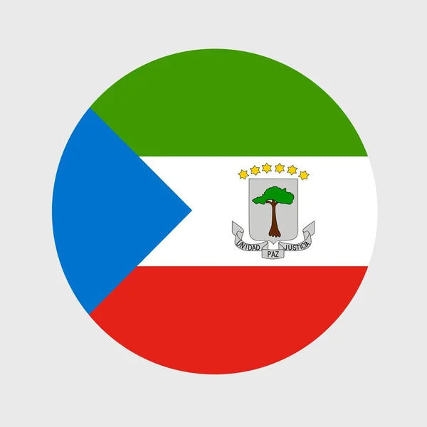 Illustration Vectorielle Forme Ronde Plate Drapeau Guinée Équatoriale Drapeau National — Image vectorielle
