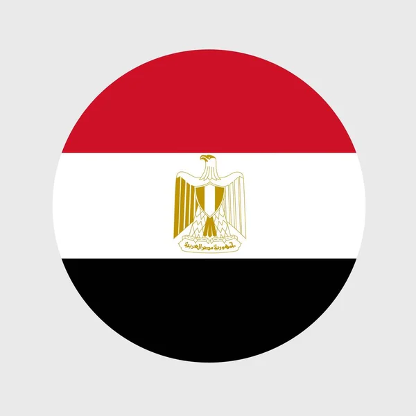 Vektorové Znázornění Plochého Kulatého Tvaru Egyptské Vlajky Oficiální Národní Vlajka — Stockový vektor