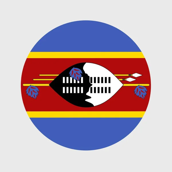 Ilustración Vectorial Forma Plana Redonda Swazilandia Bandera Eswatini Bandera Nacional — Vector de stock