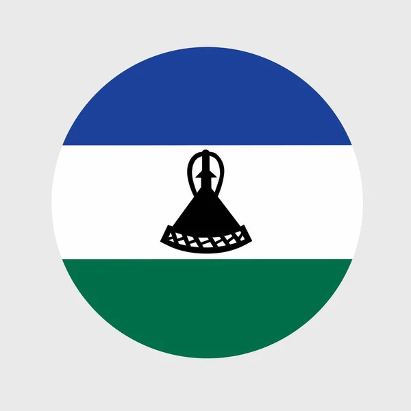 Ilustración Vectorial Forma Plana Redonda Bandera Lesotho Bandera Nacional Oficial — Archivo Imágenes Vectoriales