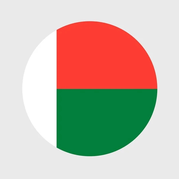 Vector Illustration Flat Shaped Madagascar Flag Official National Flag Button — Stock Vector
