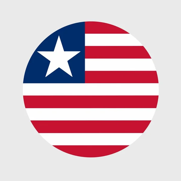 Vektorillustration Der Flachen Runden Form Der Liberianischen Flagge Offizielle Nationalflagge — Stockvektor