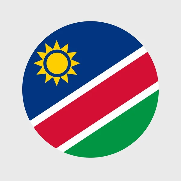 Vektorillustration Einer Flachen Runden Form Der Namibischen Flagge Offizielle Nationalflagge — Stockvektor