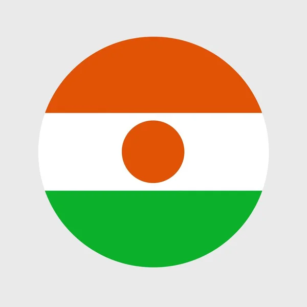 Vektorové Znázornění Plochého Kulatého Tvaru Nigerské Vlajky Oficiální Národní Vlajka — Stockový vektor
