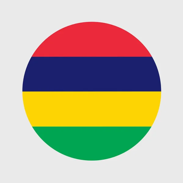 Mauritius Bayrağının Düz Yuvarlak Şeklinin Vektör Çizimi Resmi Ulusal Bayrak — Stok Vektör