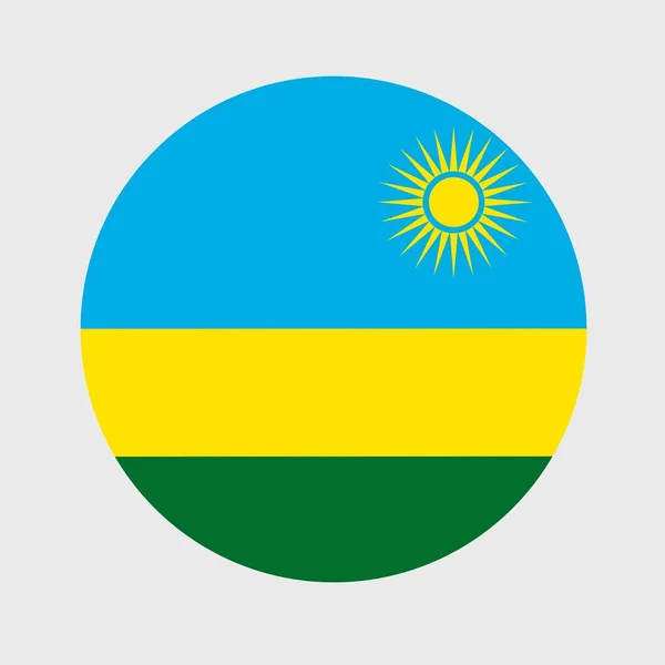 卢旺达国旗扁平圆形的矢量图解 官方国旗的按钮图标形状 — 图库矢量图片