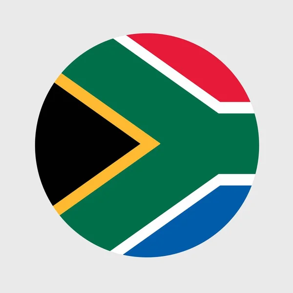 南非国旗扁平圆形的矢量图解 官方国旗的按钮图标形状 — 图库矢量图片