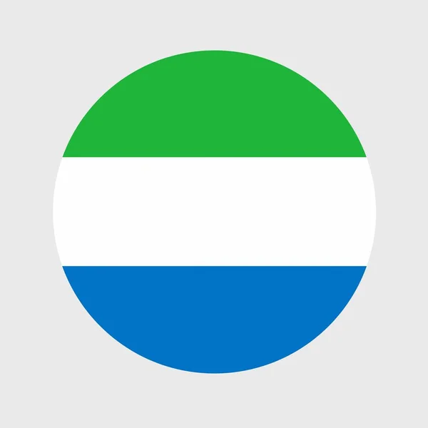 Векторная Иллюстрация Плоской Круглой Формы Флага Сьерра Леоне Государственный Флаг — стоковый вектор