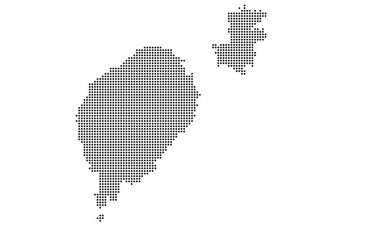 Sao Tome ve Principe nokta biçiminde grunge desenli noktalı harita. Bilgi için yarım ton etkisi olan bir ülke haritasının soyut vektör illüstrasyonuName.