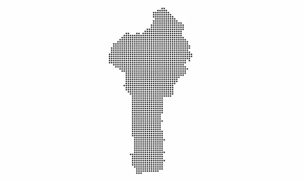 Benin Gestippelde Kaart Met Grunge Textuur Dot Stijl Abstracte Vectorillustratie — Stockvector