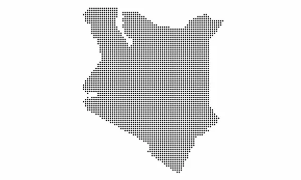 Carte Pointillés Kenya Avec Texture Grunge Style Point Illustration Vectorielle — Image vectorielle