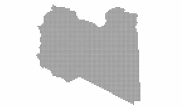 Mapa Pontilhado Líbia Com Textura Grunge Estilo Ponto Ilustração Vetorial — Vetor de Stock