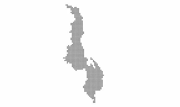Malawi Mapa Pontilhado Com Textura Grunge Estilo Ponto Ilustração Vetorial — Vetor de Stock