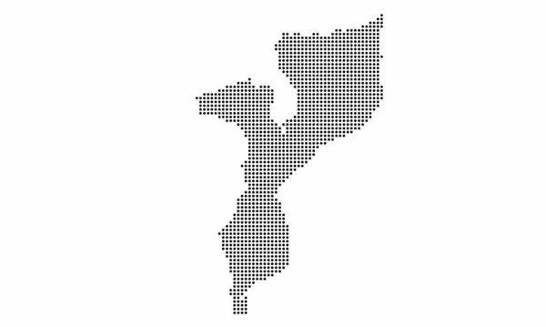 Moçambique Mapa Pontilhado Com Textura Grunge Estilo Ponto Ilustração Vetorial — Vetor de Stock