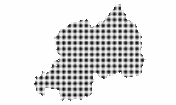 Rwanda Carte Pointillés Avec Texture Grunge Style Point Illustration Vectorielle — Image vectorielle