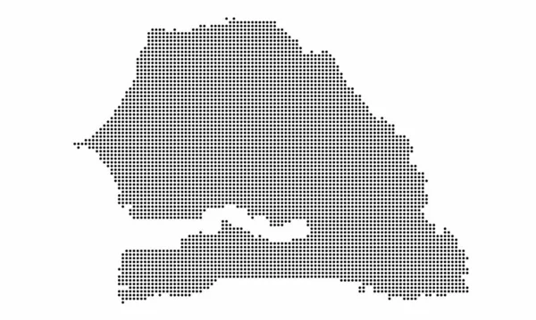 Senegal Punktierte Landkarte Mit Grunge Textur Punktestil Abstrakte Vektorillustration Einer — Stockvektor