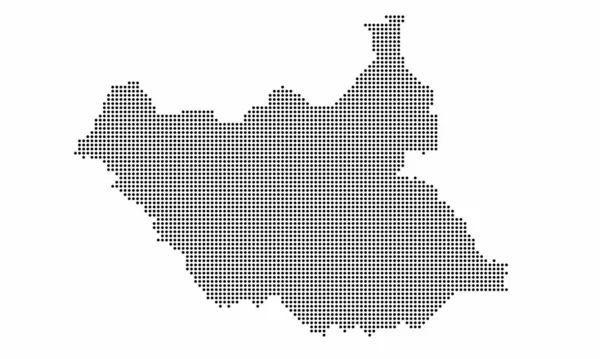 남수단 지도와 스타일 Grunge 텍스처 그래픽을 효과가 지도의 — 스톡 벡터