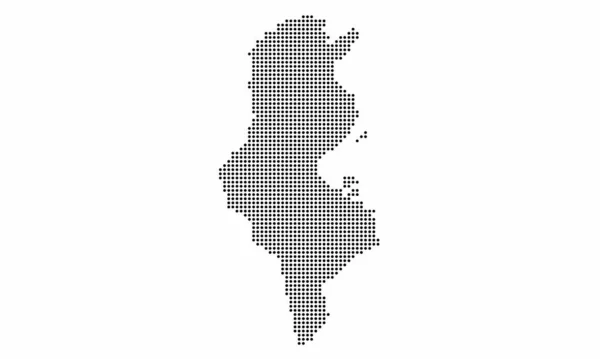 Tunísia Mapa Pontilhado Com Textura Grunge Estilo Ponto Ilustração Vetorial — Vetor de Stock