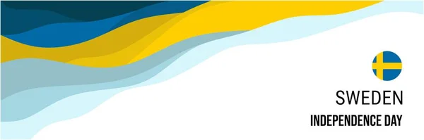 Hari Kemerdekaan Swedia Atau Hari Nasional Desain Vektor Banner Latar - Stok Vektor