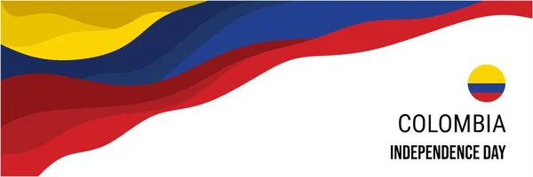 Kolombiya Nın Bağımsızlık Günü Veya Ulusal Bayrak Taşıyıcı Tasarımı Soyut — Stok Vektör