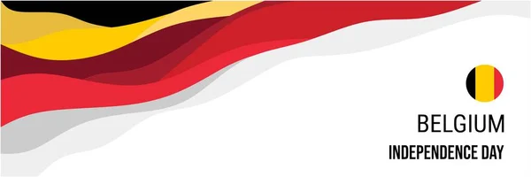 Belgien Självständighetsdag Eller Nationell Dag Banderoll Vektor Design Abstrakt Bakgrund — Stock vektor