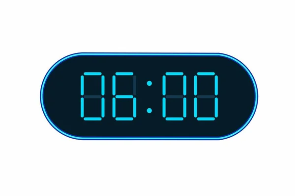 9を表示するデジタル時計のベクトルフラットイラスト デジタル番号デザインのアラームのイラスト 時間の時計アイコン 腕時計 アラーム記号 — ストックベクタ