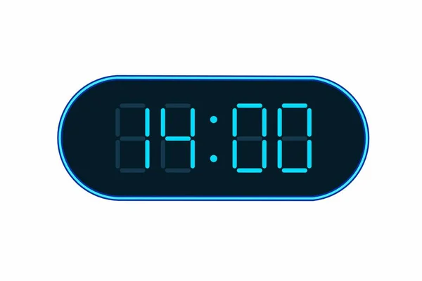 14에 표시된 디지털 시계의 디지털 디자인으로 알람의 봅시다 아이콘 — 스톡 벡터