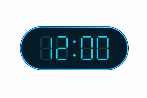 00を表示するデジタル時計のベクトルフラットイラスト デジタル番号デザインのアラームのイラスト 時間の時計アイコン 腕時計 アラーム記号 — ストックベクタ