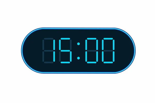 Illustration Vectorielle Plate Une Horloge Numérique Affichant Illustration Alarme Avec — Image vectorielle
