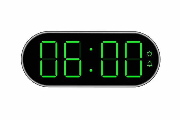 Ilustración Plana Vectorial Reloj Digital Mostrando Ilustración Alarma Con Diseño — Vector de stock