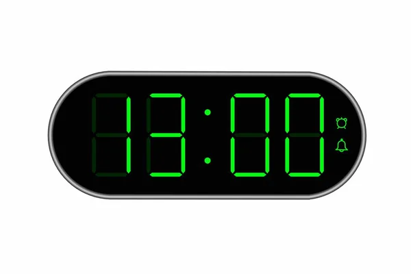 Ilustración Plana Vectorial Reloj Digital Que Muestra Ilustración Alarma Con — Vector de stock