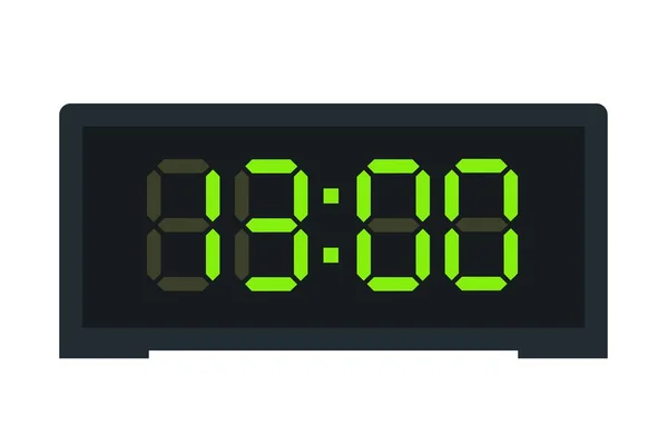 显示13 00的数字时钟的矢量平面插图 用数字数字设计说明报警情况 一个小时的时钟图标 警示牌 — 图库矢量图片