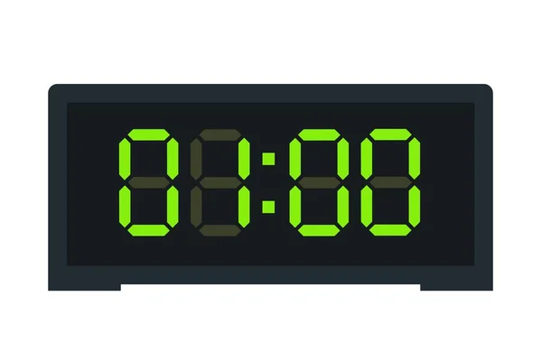 显示01 00的数字时钟的矢量平面插图 用数字数字设计说明报警情况 一个小时的时钟图标 警示牌 — 图库矢量图片