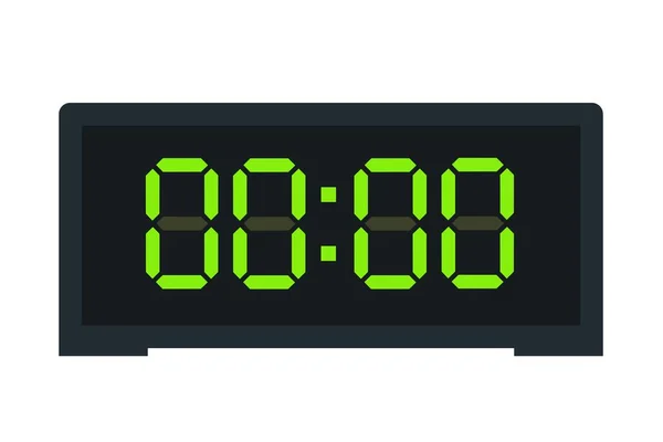 数字时钟的矢量平面插图显示00 用数字数字设计说明报警情况 一个小时的时钟图标 警示牌 — 图库矢量图片