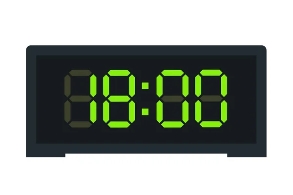 デジタル時計のベクトルフラットイラストが表示されます デジタル番号デザインのアラームのイラスト 時間の時計アイコン 腕時計 アラーム記号 — ストックベクタ