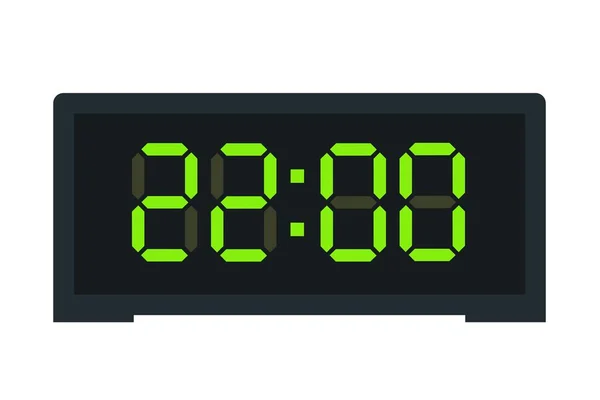 显示22 00的数字时钟的矢量平面插图 用数字数字设计说明报警情况 一个小时的时钟图标 警示牌 — 图库矢量图片