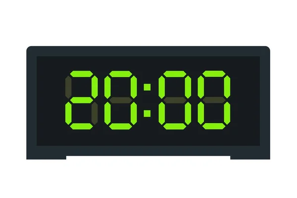 デジタル時計のベクトルフラットイラストが表示されます デジタル番号デザインのアラームのイラスト 時間の時計アイコン 腕時計 アラーム記号 — ストックベクタ