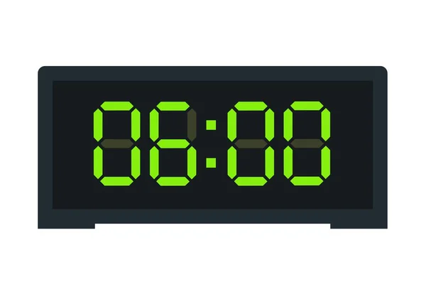 9を表示するデジタル時計のベクトルフラットイラスト デジタル番号デザインのアラームのイラスト 時間の時計アイコン 腕時計 アラーム記号 — ストックベクタ