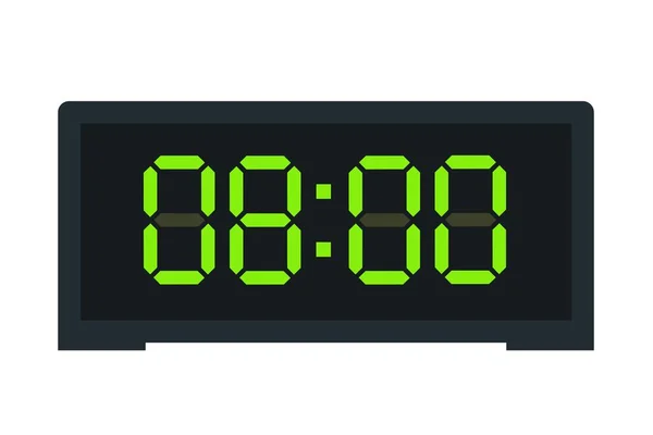 显示08 00的数字时钟的矢量平面插图 用数字数字设计说明报警情况 一个小时的时钟图标 警示牌 — 图库矢量图片