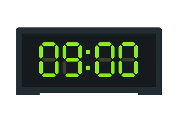 Wektorowa Płaska Ilustracja Zegara Cyfrowego Wyświetlającego Ilustracja Alarmu Cyfrowym Projektem — Wektor stockowy