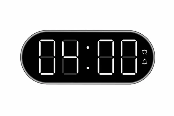 显示04 00的数字时钟的矢量平面插图 用数字数字设计说明报警情况 一个小时的时钟图标 警示牌 — 图库矢量图片