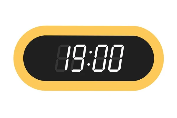 평면의 디지털 시계는 방향을 표시한다 디지털 디자인으로 알람의 봅시다 아이콘 — 스톡 벡터