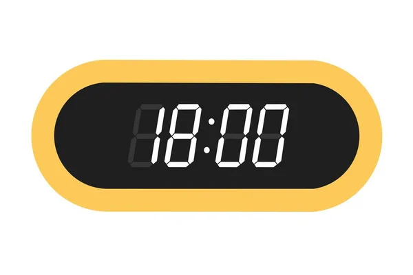 显示18 00的数字时钟的矢量平面插图 用数字数字设计说明报警情况 一个小时的时钟图标 警示牌 — 图库矢量图片