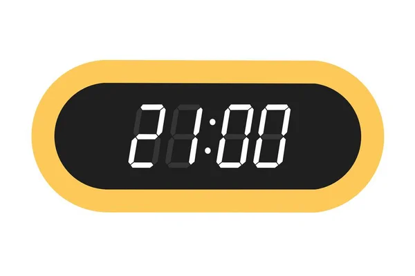 Ilustración Plana Vectorial Reloj Digital Que Muestra Ilustración Alarma Con — Archivo Imágenes Vectoriales