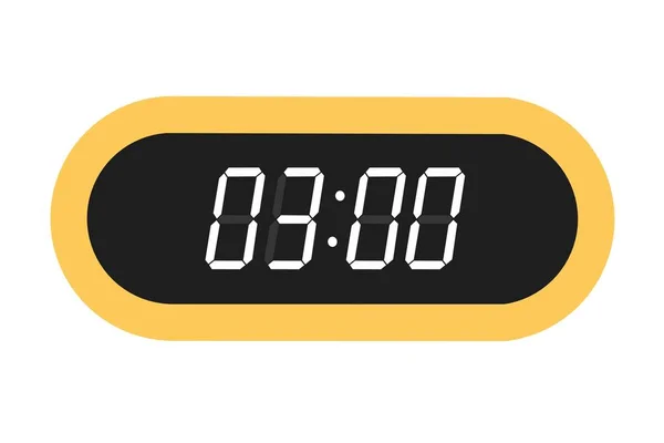 Vector Flat Illustration Digital Clock Showing 디지털 디자인으로 알람의 봅시다 — 스톡 벡터