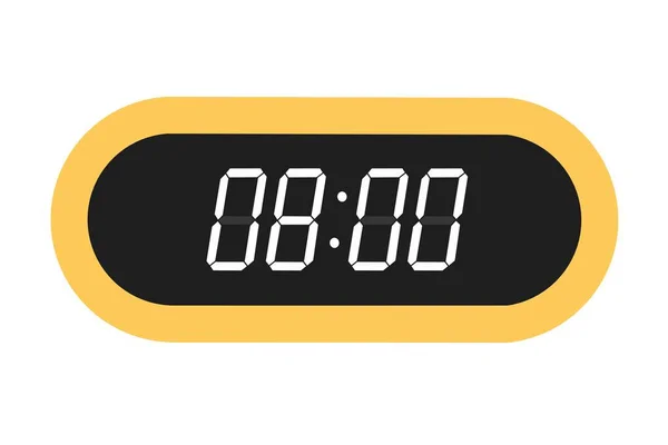 Vector Ilustração Plana Relógio Digital Exibindo Ilustração Alarme Com Design — Vetor de Stock