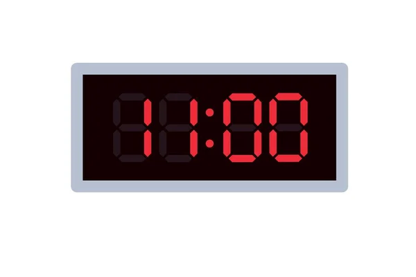 Wektor Płaska Ilustracja Cyfrowego Zegara Wyświetlającego Ilustracja Alarmu Cyfrowym Projektem — Wektor stockowy