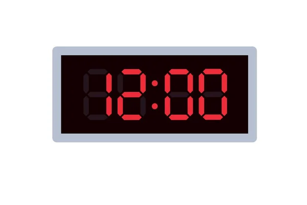 Wektorowa Płaska Ilustracja Zegara Cyfrowego Wyświetlającego Ilustracja Alarmu Cyfrowym Projektem — Wektor stockowy